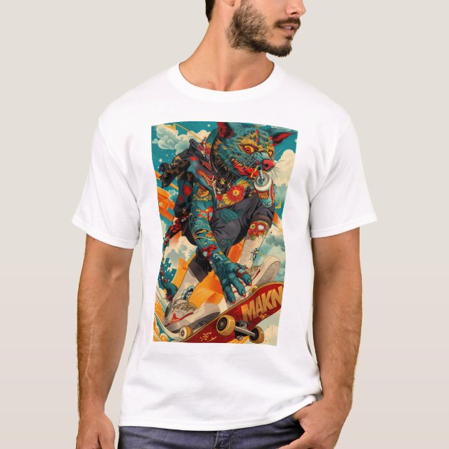 T-shirt vintage américain de conception de tatouag (Devant)
