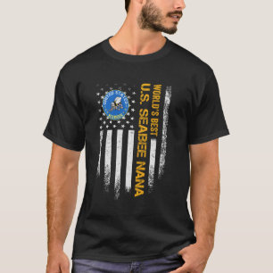 T-shirt Vintage Américain Drapeau Monde S Meilleur Marine