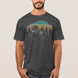T-shirt Vintage American Bison Buffalo Lover Wildlife Outd