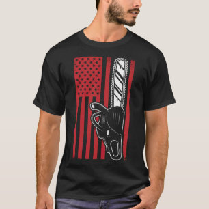 T-shirt Vintage American Flag Chainsaw funny sayings carpe
