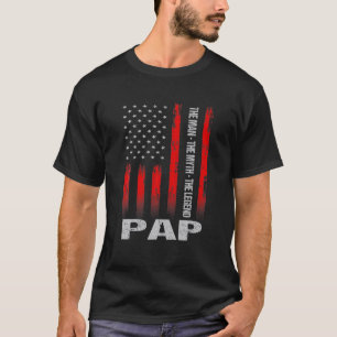 T-shirt Vintage American Flag Pap Man Myth Légende Père