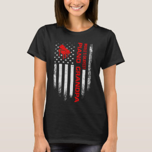T-shirt Vintage American Flag World S Okayest Piano Grandp
