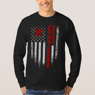 T-shirt Vintage American Flag World S Okayest Welder Grand