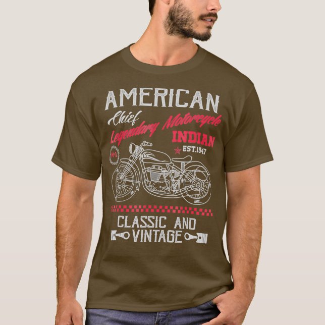 T-shirt Vintage American Motorcycle (Devant)