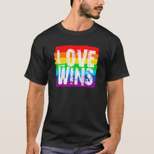 T-shirt Vintage amour gagne Rainbow Peace Sign Pride Lesbi