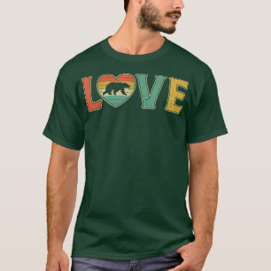 T-shirt Vintage Amour Ours Rétro les années 70 80s Coeur A