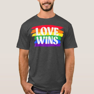 T-shirt Vintage Amour Win Arc en Ciel de Paix Pride Lesbia