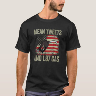 T-shirt Vintage Ancien Drapeau Américain Moyenne Tweets Et