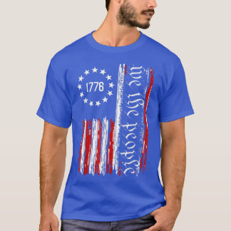 T-shirt Vintage Ancien Drapeau Américain Patriotique 1776 