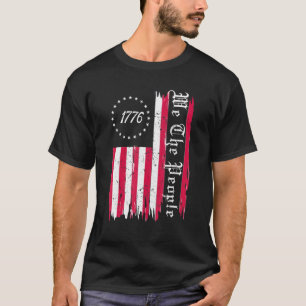 T-shirt Vintage Ancien Drapeau Américain Patriotique 1776