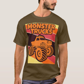 T-shirt Vintage and Retro Color Monster Trucks Gift