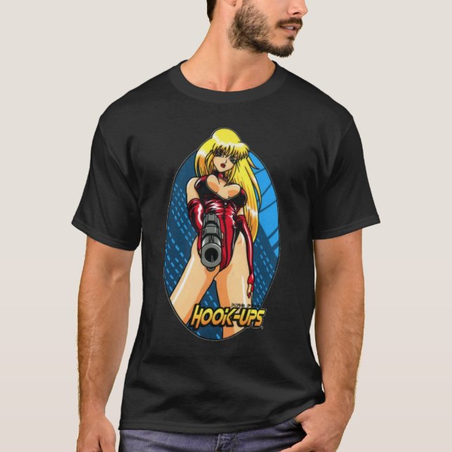 T-shirt Vintage Anime Girl Hook Ups3208png3208 (Devant)