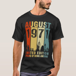 T-shirt Vintage août 1971 52 ans 52e anniversaire