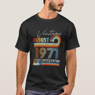 T-shirt Vintage août 1971 Édition limitée Bande de cassett