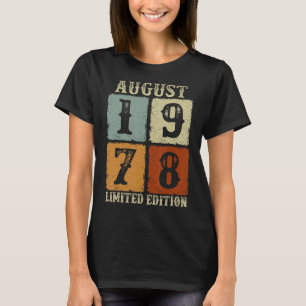 T-shirt Vintage août 1978 44e anniversaire Hommes de 44 an