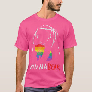 T-shirt Vintage arc-en-ciel Mama Ours Hug Log Support Pare