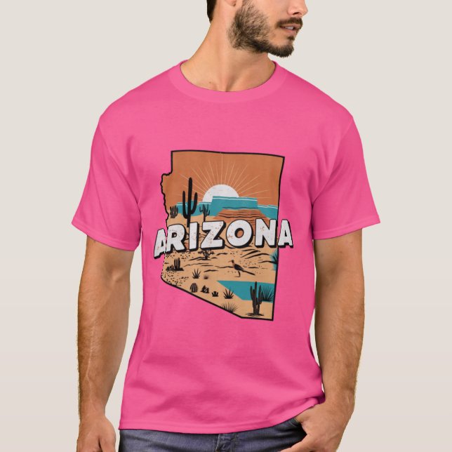 T-shirt Vintage Arizona Desert Travel Poster (Devant)
