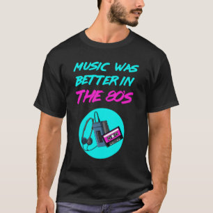 T-shirt vintage au néon d'enregistreur à cassettes