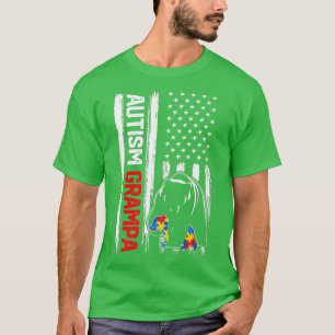 T-shirt Vintage Autisme Grampa Porter Amérique Drapeau