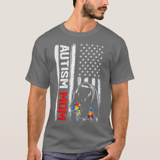 T-shirt Vintage Autisme maman Porter American Flag Sensibi