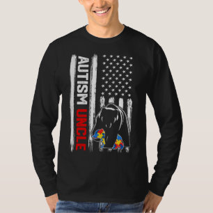 T-shirt Vintage Autisme Oncle Ours American Flag Sensibili