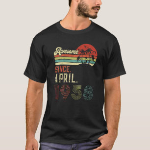 T-shirt Vintage avril 1958 64e anniversaire Retro 64 ans O