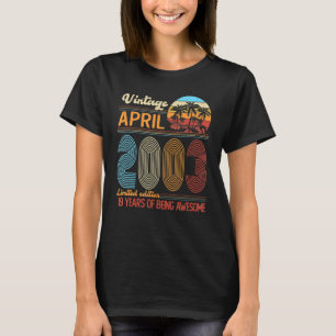 T-shirt Vintage Avril 2003 19 Ans 19e Anniversaire Déco
