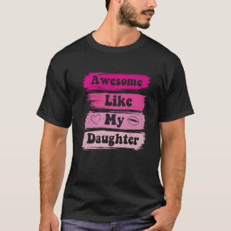 T-shirt Vintage Awesome Comme Ma Fille Père Fête Prem
