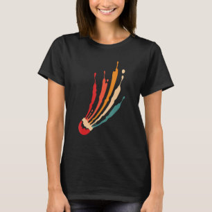 T-shirt Vintage Badminton Racket Shuttlecock Battledore Bi