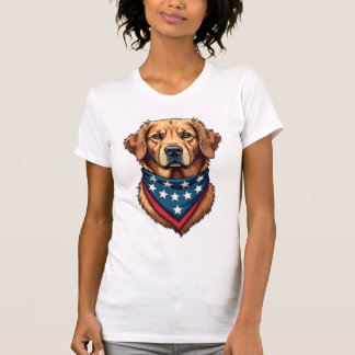 T-shirt vintage bandana de retriever doré patrioti