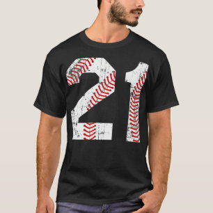 T-shirt Vintage Baseball 21 Jersey Numéro Premium