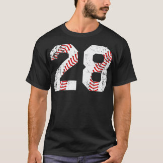 T-shirt Vintage Baseball 28 Jersey Numéro Premium