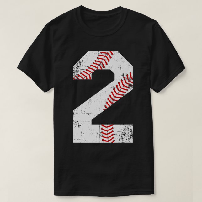 T-shirt Vintage Baseball 2 Jersey Numéro Premium (Design devant)
