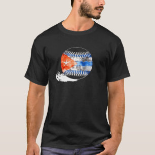 T-shirt Vintage Baseball Cuba Drapeau Cubain Pride