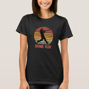 T-shirt Vintage Baseball Home Run Batter Swing Retro Su