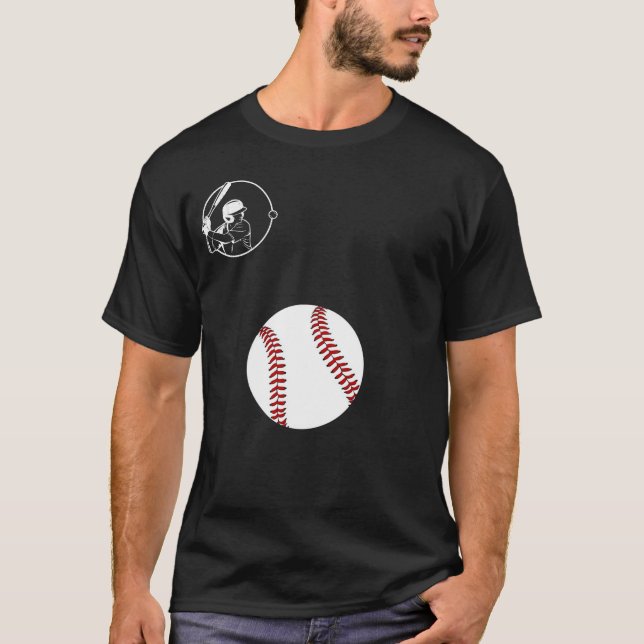 T-Shirt Vintage Batteur de Baseball avec Grand  (Devant)