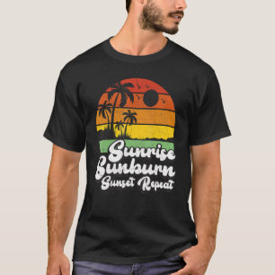 T-shirt Vintage Beach Vacances Été Sunrise Soleil Soleil
