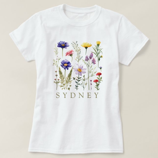 T-shirt vintage Bee and Wild Flowers (Design devant)