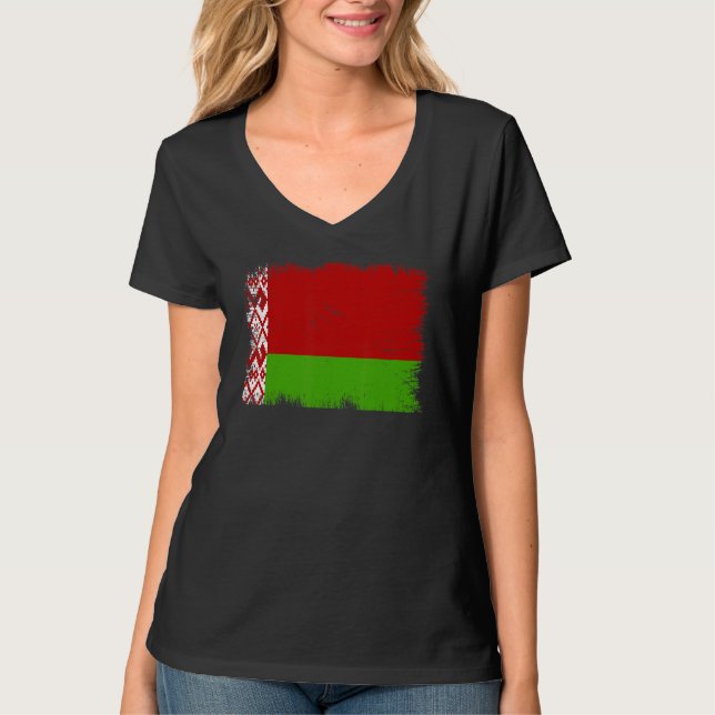 T-shirt Vintage Belarus Flag Belarusian Independence Day (Devant)