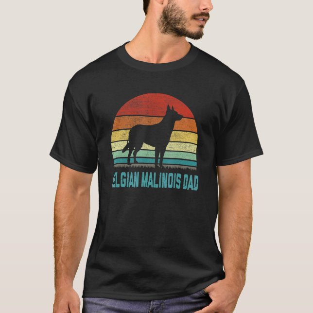 T-shirt Vintage Belgian Malinois Dad  Dog (Devant)