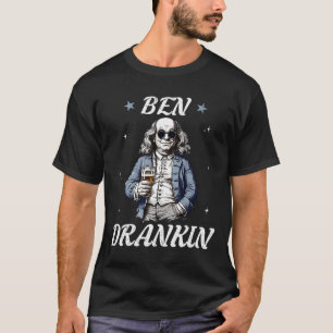 T-shirt Vintage Ben Drankin' Drôle 4 juillet Boire Pr