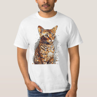 T-shirt - Vintage Bengale Portrait d'Art Portrait de Chat