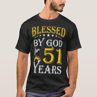 T-shirt Vintage béni par Dieu pendant 51 ans Joyeux 51ème 