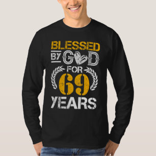 T-shirt Vintage béni par Dieu pendant 69 ans heureux 69e B