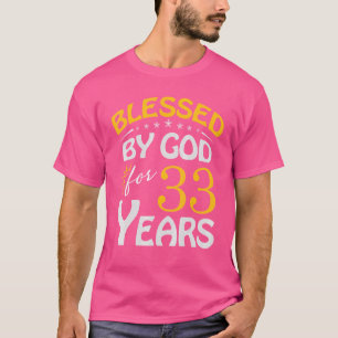 T-shirt Vintage Béni Par Dieu Pour 33 Ans Joyeux 33ème