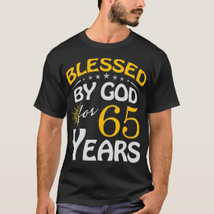 T-shirt Vintage béni par Dieu pour 65 ans heureux 65e