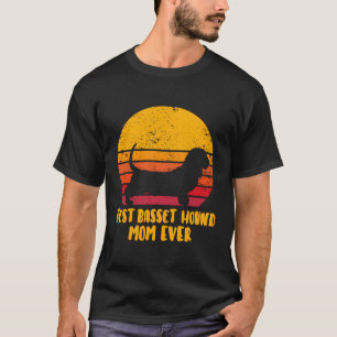 T-shirt Vintage Best Basset Hound Maman Jamais Drôle Moth