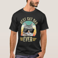 Vintage Best Cat Dad Ever Glasses Retro Fathers Da