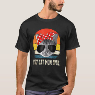 T-shirt Vintage Best Cat Mom Ever  Cat Mommy Bandana Mothe
