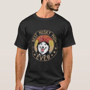 T-shirt Vintage Best Husky Maman Ever Dog Lover Mother's D